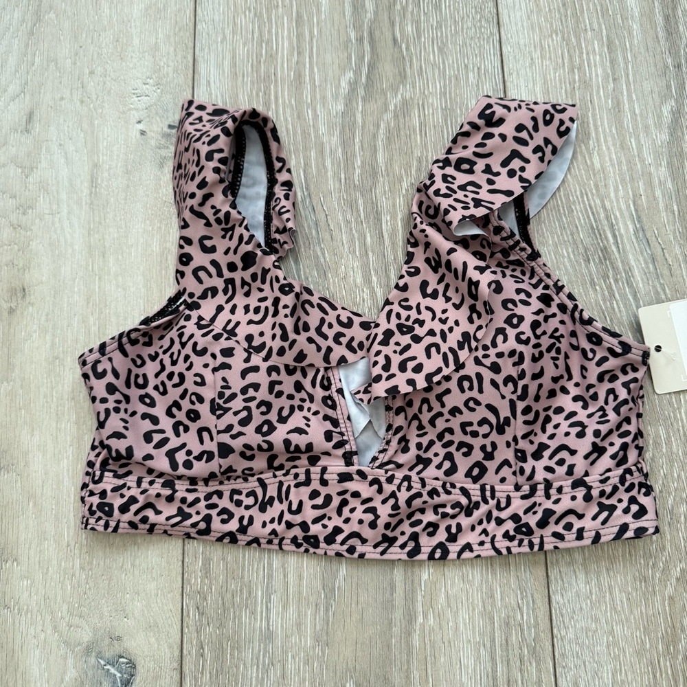 Halara Pink and Black Patterned Sports Bra size S